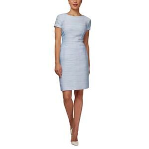 Nora Gardner DINAH Sheath Dress in Ice Blue Boucle